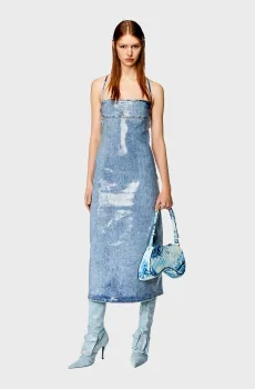 Женский голубой джинсовый сарафан DE-HELD-S Голубой S Diesel A12798 0PGAA