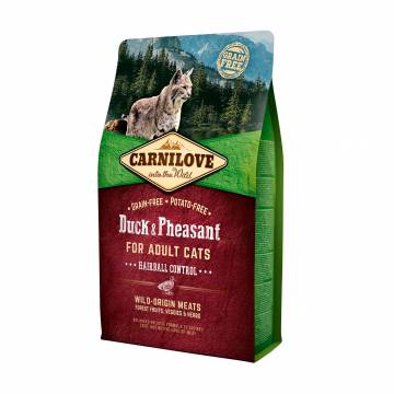 Сухой корм для кошек Carnilove Cat Hairball Control для вывода шерсти, с уткой и фазаном, 2 кг Сухой корм для кошек Carnilove Cat Hairball Control для вывода шерсти, с уткой и фазаном, 2 кг