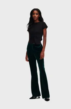 Женские зеленые вельветовые брюки Зеленый 40 Karl Lagerfeld 240W1004