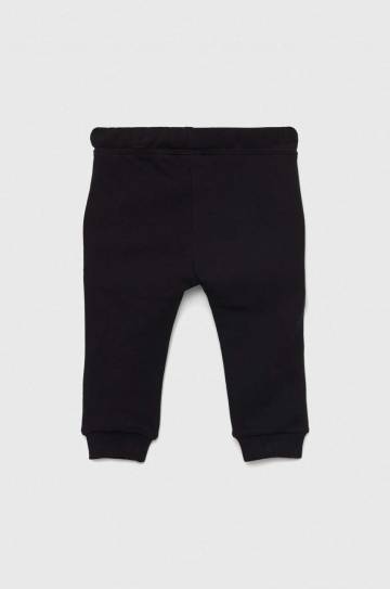 Детские хлопковые штаны United Colors of Benetton цвет чёрный однотонные Детские хлопковые штаны United Colors of Benetton цвет чёрный однотонные