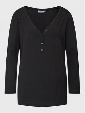 Calvin Klein Curve Блузка Inclu Modal Rib Henley K20K205460 Чорний Regular Fit Calvin Klein Curve Блузка Inclu Modal Rib Henley K20K205460 Чорний Regular Fit