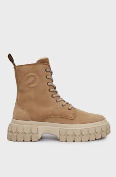 Женские бежевые замшевые ботинки GRAVITY BOOTS Бежевый 37 No Name 01PNYPVS0