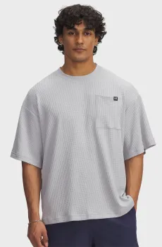 Мужская серая футболка UA Rival Waffle Crew Серый S Under Armour 1383106-011