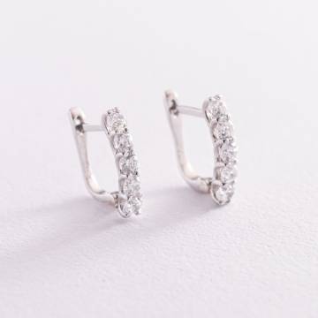Золотые серьги с бриллиантами 102-10119 Золотые серьги с бриллиантами 102-10119