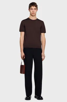 Мужской коричневый джемпер Коричневый L Sandro SHPTR00317_Chocolate