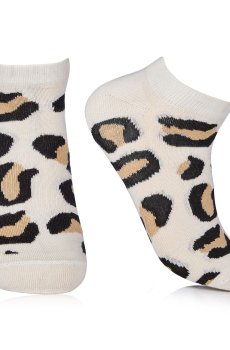 Носки женские AmiGA укороченные, леопард крупный, размер 23-25