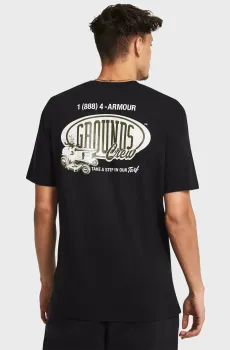 Мужская черная футболка UA M GROUNDS CREW HW SS Черный M Under Armour 1387718-001