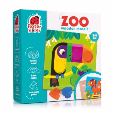 Настольная игра Roter Kafer Деревянная мозаика с основой Зоопарк, 22 элемента, от 2 лет (RW4221)