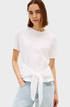 Женская белая футболка SLUB Белый L Tommy Hilfiger WW0WW49256