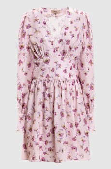 Розовое платье в принт