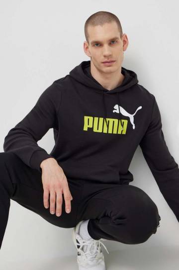 Кофта Puma мужская цвет чёрный с капюшоном с принтом Кофта Puma мужская цвет чёрный с капюшоном с принтом