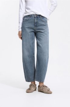 Reserved - Джинси barrel з укороченими штанинами - indigo jeans - 510LC-57J