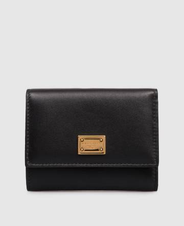 Черный кожаный портмоне с логотипом