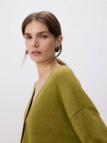 Reserved - Кардиган на ґудзиках - світло-оливковий - 022GH-81M