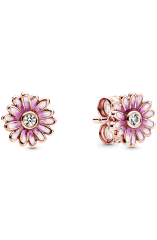 Сережки "Рожеві ромашки"