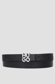 Женский черный кожаный ремень Черный 85 HUGO 50548473;001
