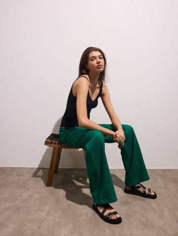 Mohito - Штани з додаванням льону - зелений - 34