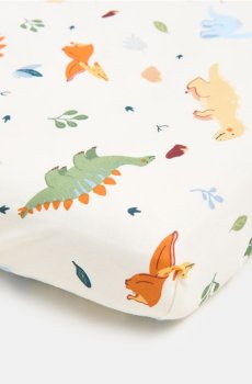 Натяжна простирадло з мотивом динозавра - різнобарвний