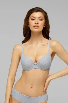 Женский голубой бюстгальтер с узором Голубой 75A MARC&ANDRE S22-0316-RGM-LY