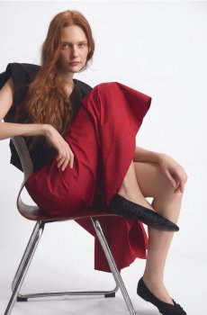 Reserved - Балетки зі збірками - чорний - 832ID-99X
