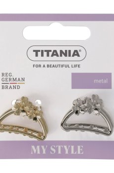 Заколка-краб для волос Titania мини, 2 цвета, 2 см, 2 шт (8355)