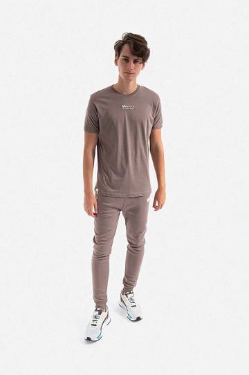 Хлопковая футболка Alpha Industries цвет серый с принтом 118529.628-grey Хлопковая футболка Alpha Industries цвет серый с принтом 118529.628-grey