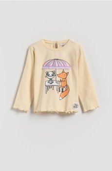 Reserved - Футболка з принтом Kitty Kotty - нюдовий - 414FT-02X