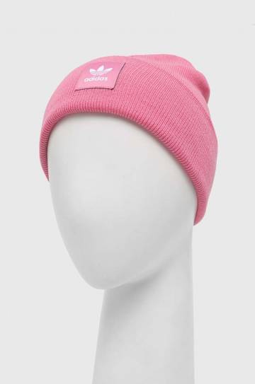 Шапка adidas Originals цвет розовый из толстого трикотажа Шапка adidas Originals цвет розовый из толстого трикотажа