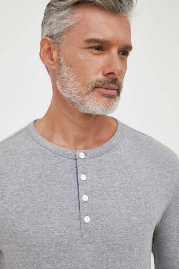 Хлопковый лонгслив Lindbergh цвет серый меланж