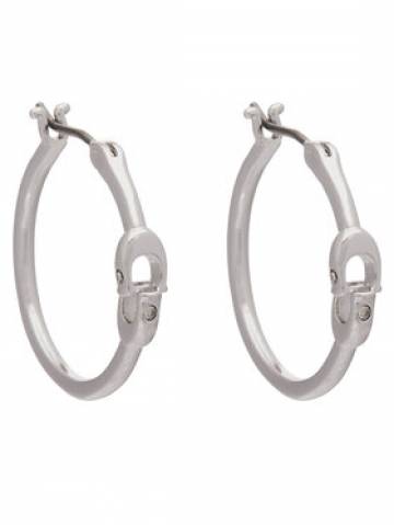 Coach Сережки Signature Hoop Earrings 37408160RHO030 Срібний Coach Сережки Signature Hoop Earrings 37408160RHO030 Срібний