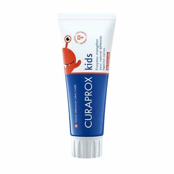 Детская зубная паста Curaprox Kids Toothpasteste без фтора, со вкусом клубники, 60 мл Детская зубная паста Curaprox Kids Toothpasteste без фтора, со вкусом клубники, 60 мл