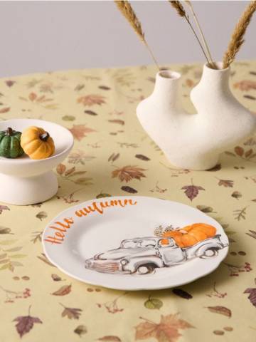 Тарілка з принтом - різнобарвний