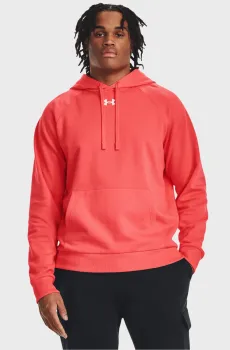 Мужское коралловое худи UA Rival Fleece FZ Hoodie Коралловый M Under Armour 1379757-690