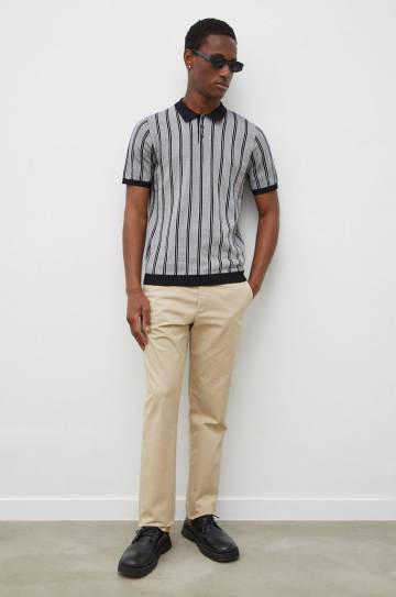 Брюки PS Paul Smith мужские цвет бежевый облегающее Брюки PS Paul Smith мужские цвет бежевый облегающее