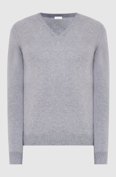 Серый пуловер из кашемира
