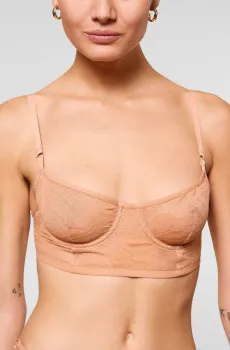 Женский бежевый бюстгальтер-балконет c мягкой чашкой PALME Бежевый 70C Etam 6533116