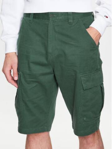 Tommy Jeans Шорти з тканини Aiden Baggy DM0DM15974 Зелений Regular Fit Tommy Jeans Шорти з тканини Aiden Baggy DM0DM15974 Зелений Regular Fit