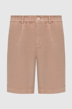 Коричневые шорты из льна