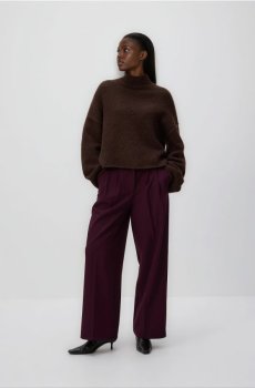 Reserved - Штани зі складками - бордовий - 950HF-53X