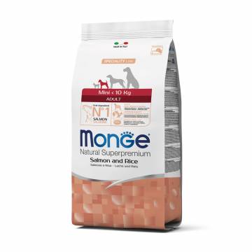 Сухой корм Monge Mini Adult для собак малых пород (до 10 кг), со вкусом лосося с рисом, 7.5 кг Сухой корм Monge Mini Adult для собак малых пород (до 10 кг), со вкусом лосося с рисом, 7.5 кг