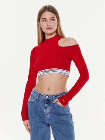 Tommy Jeans Блузка Tjw Logo DW0DW14893 Червоний Slim Fit Tommy Jeans Блузка Tjw Logo DW0DW14893 Червоний Slim Fit