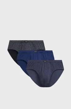 Мужские брифы с узором (3 шт) Разноцветный M Atlantic 3MP-214