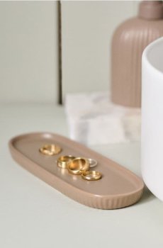 Декоративна керамічна таця - кавовий