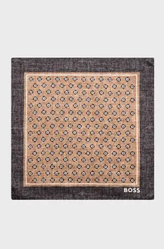 Мужской бежевый платок с узором Бежевый ONESIZE BOSS 50546029;260