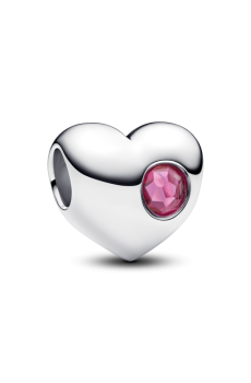 Намистина "Серце з рожевим каменем" для гравіювання