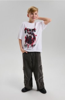 Бавовняна футболка з принтом Venom - білий