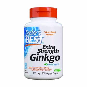 Гинкго билоба Doctors Best Extra Strength Ginkgo 120 мг, 360 веганских капсул Гинкго билоба Doctors Best Extra Strength Ginkgo 120 мг, 360 веганских капсул