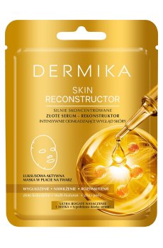 Высококонцентрированная маска-сыворотка-реконструктор для лица Dermika Skin Reconstructor с золотом, 1 шт