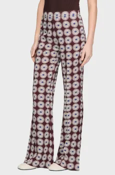 Женские брюки с узором Разноцветный 40 Sandro SFPPA01895_Marron - Bleu