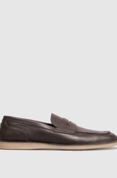 Коричневые кожаные лоферы